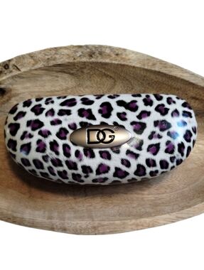 Dolce & Gabanna Leopard Print Hard Sunglasses Case - White & Purple
